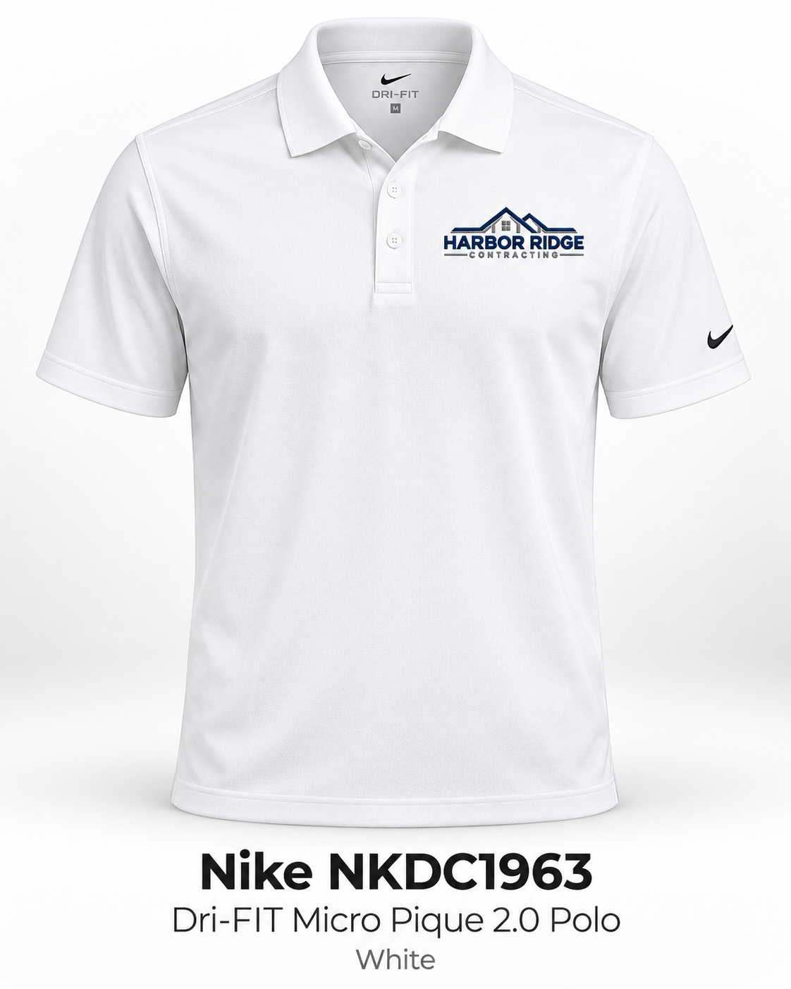 Harbor Ridge Nike Dri-FIT Polo – White