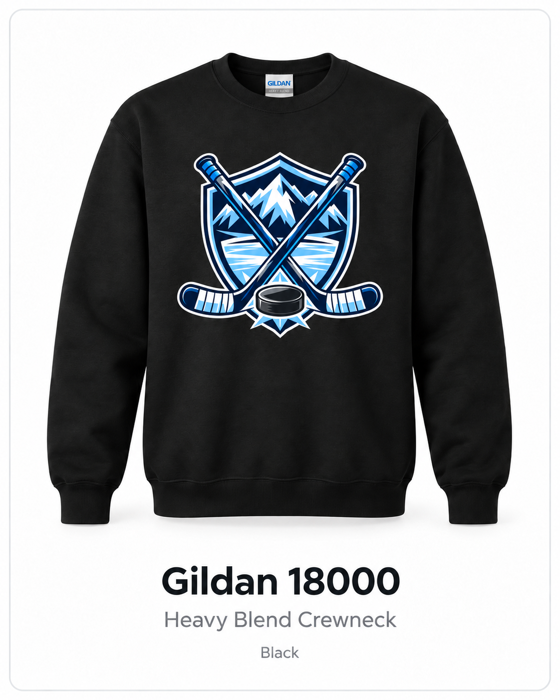 Hockey Team Heavy Blend Crewneck – Black