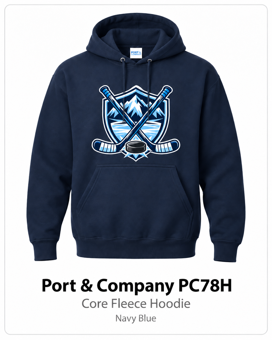 Hockey Team Core Fleece Hoodie – Navy Blue