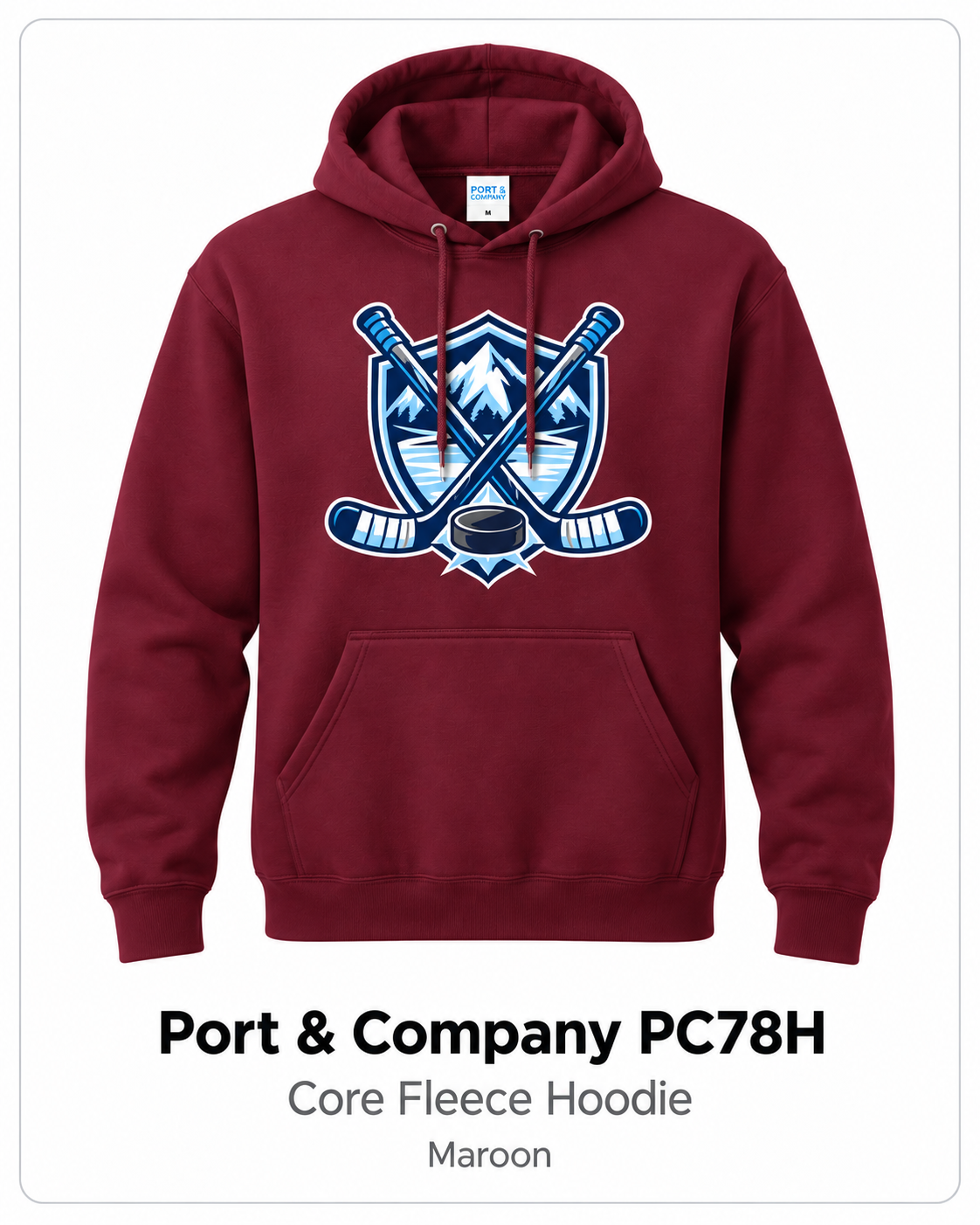 Hockey Team Core Fleece Hoodie – Maroon
